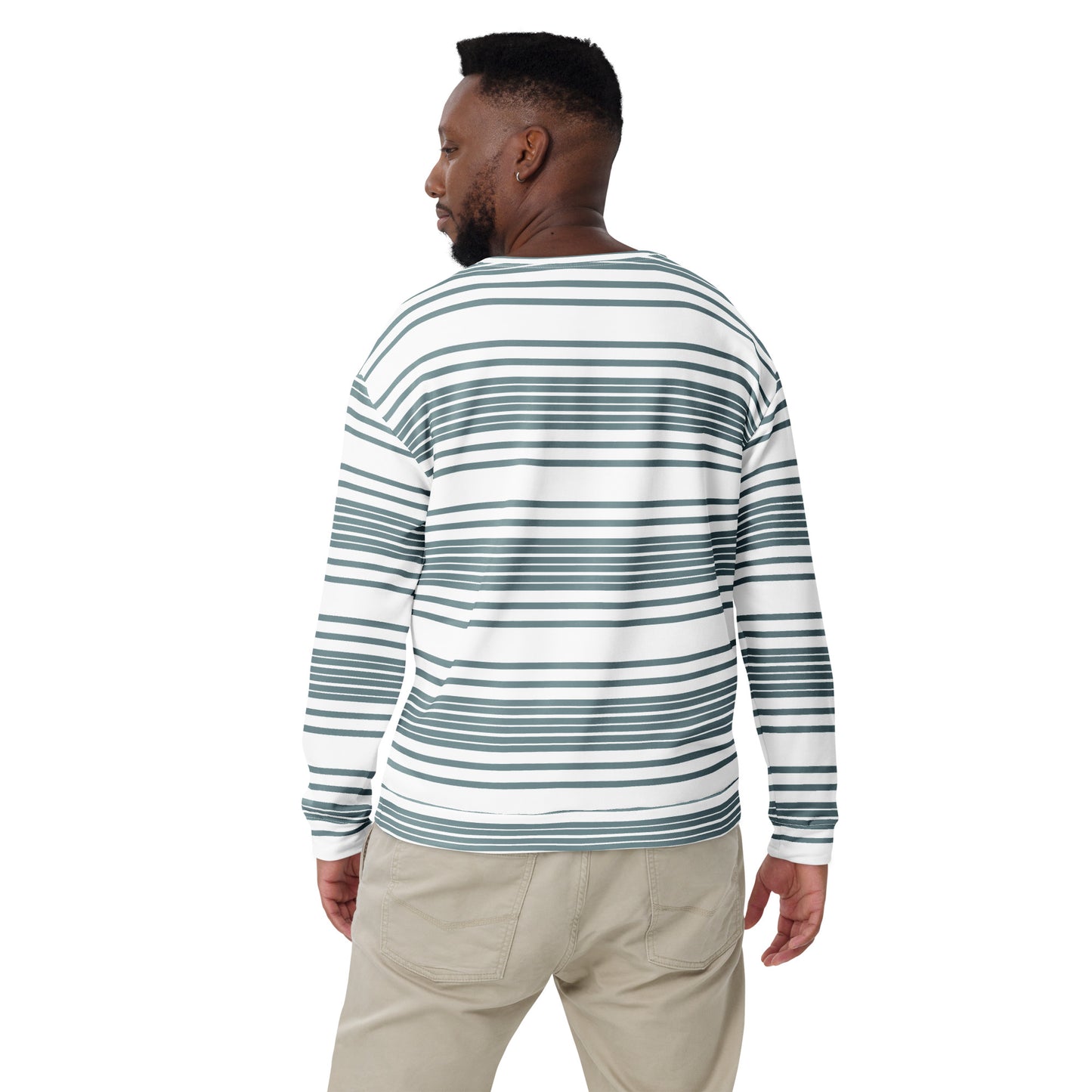 Iron Line Olive White Collar Unisex Graphic Sweatshirt