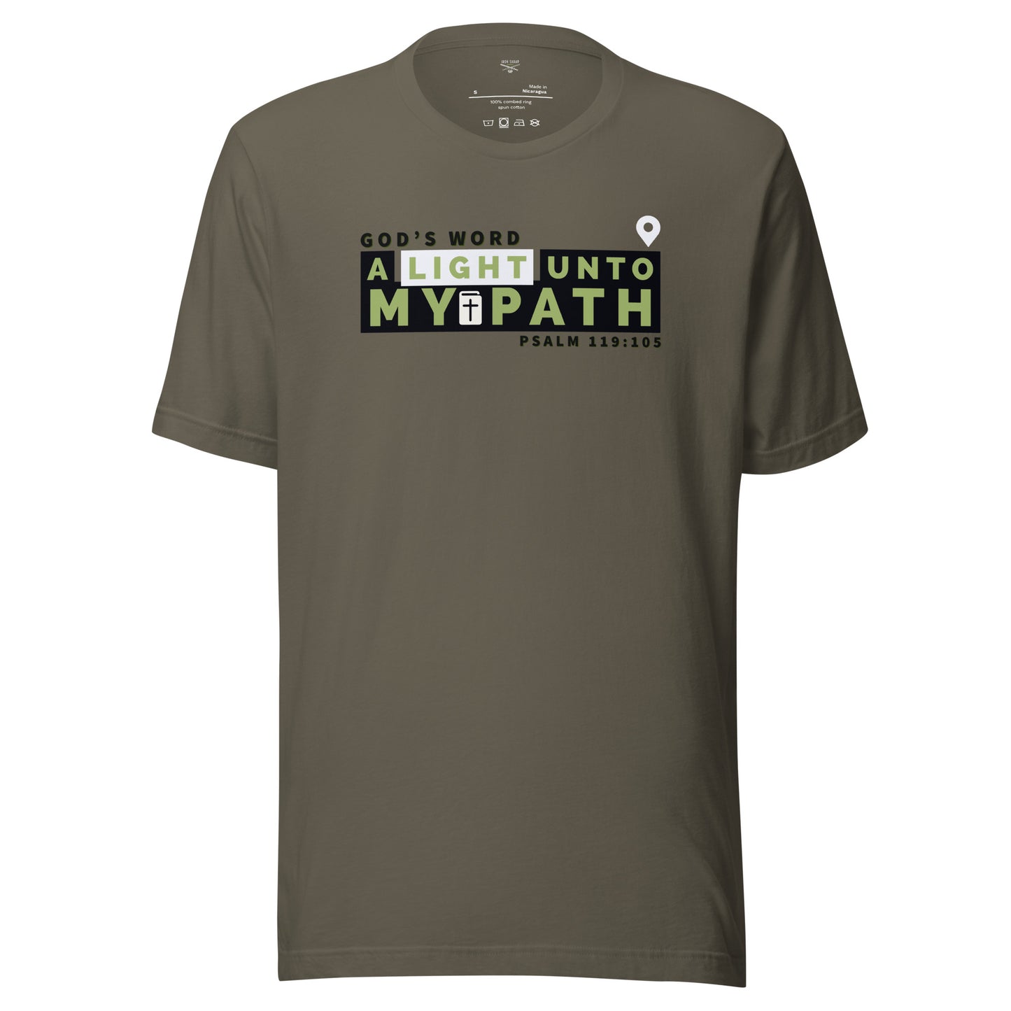 A Light Unto My Path (green) Unisex t-shirt