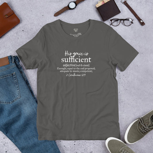 His Grace Is Sufficien WtLtr t 2 Corinthians 12:9 Unisex t-shirt