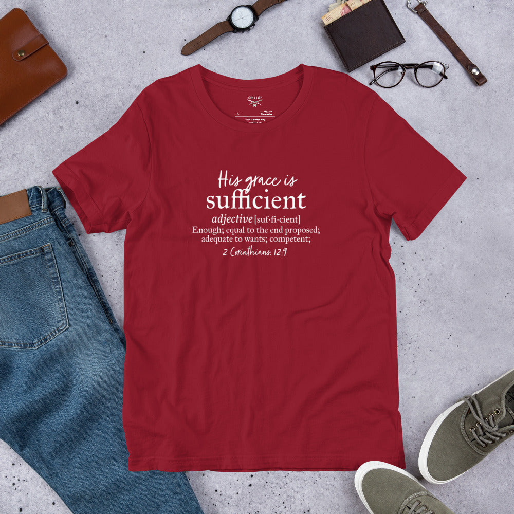 His Grace Is Sufficien WtLtr t 2 Corinthians 12:9 Unisex t-shirt