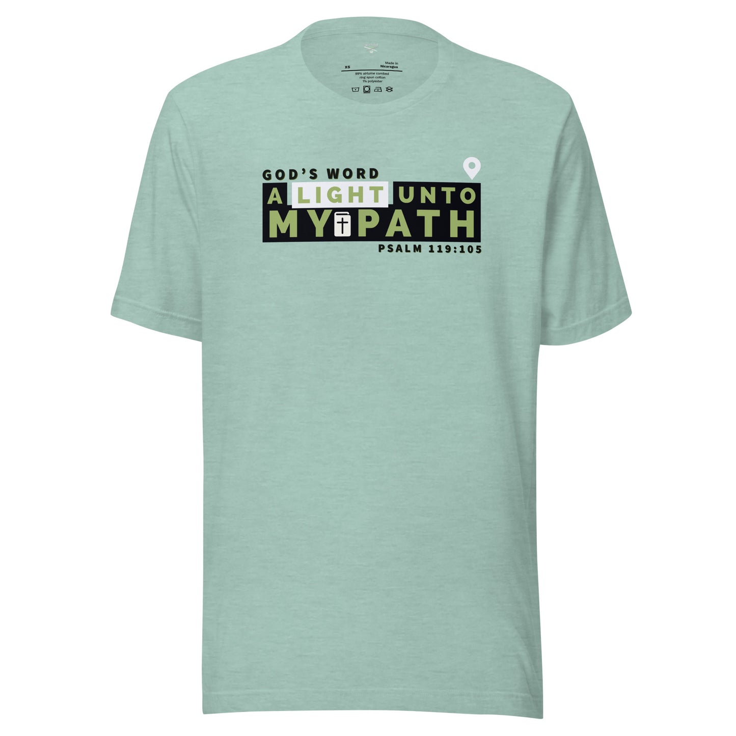 A Light Unto My Path (green) Unisex t-shirt