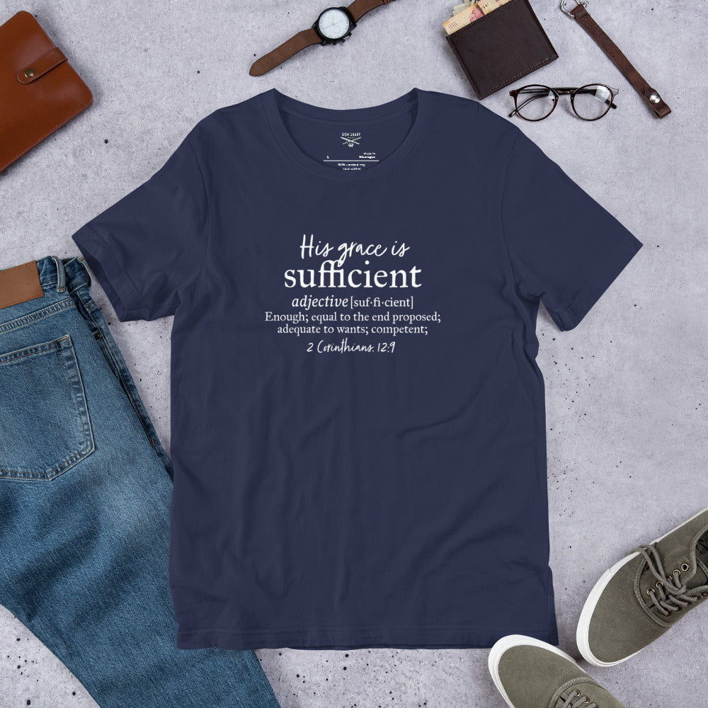 His Grace Is Sufficien WtLtr t 2 Corinthians 12:9 Unisex t-shirt